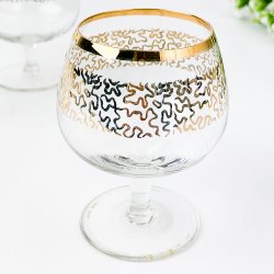 Vintage cognac glas med guld