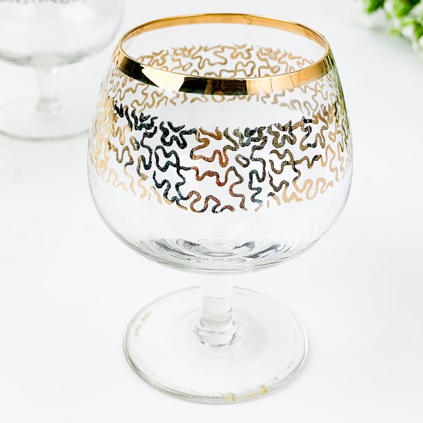 Vintage cognac glas med guld