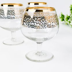 Vintage cognac glas med guld