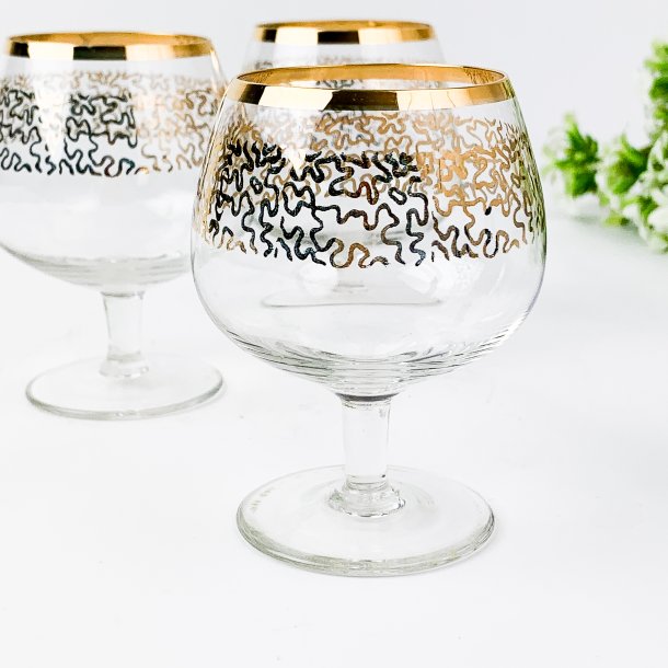 Vintage cognac glas med guld