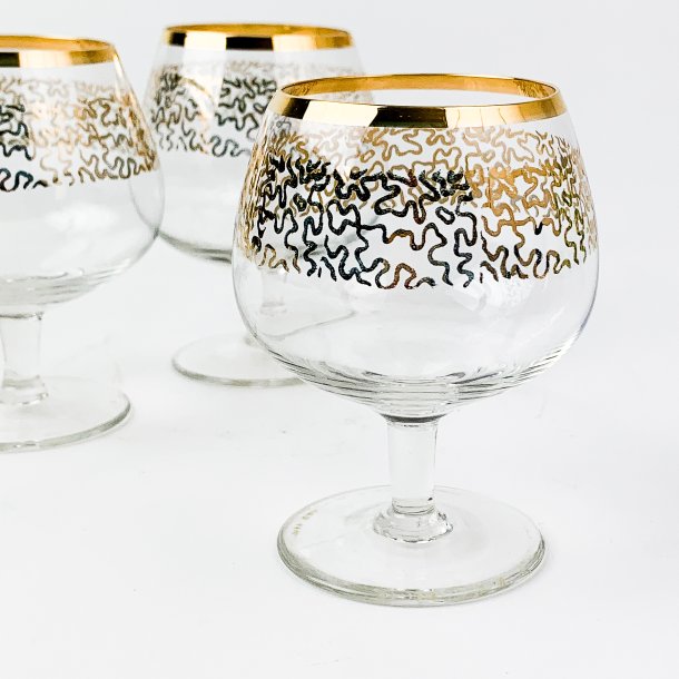 Vintage cognac glas med guld