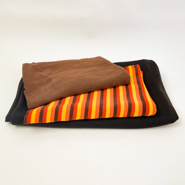 Retro-Stoffpaket  Braun und Streifen