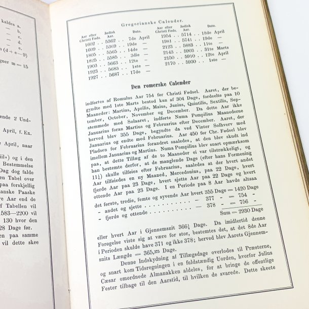 Calender for Aarene fra 601-2200