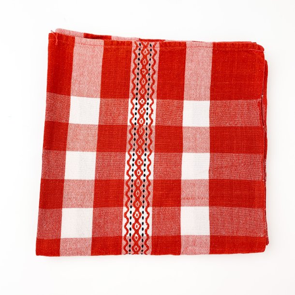Rdternet vintage dug med vvet bort  110 cm