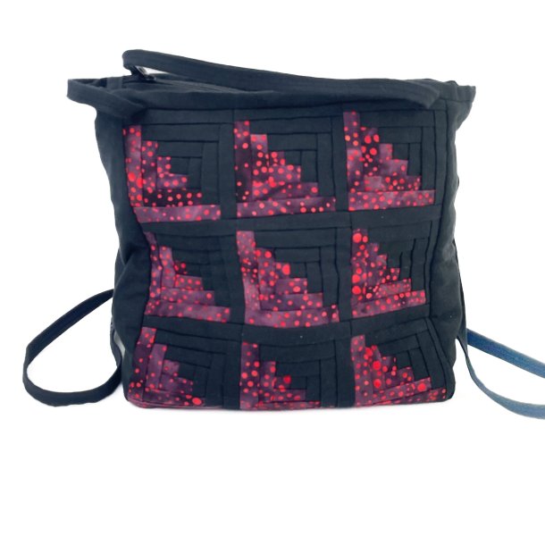 Schwarze Vintage Umhngetasche Patchwork