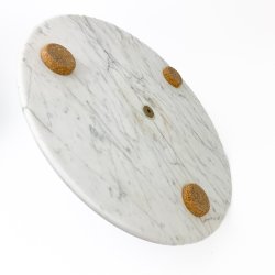 Runde Servierplatte mit Griff aus Marmor