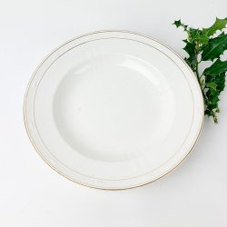 Dyb tallerken - Hvid med guld, Villeroy &amp; Boch.