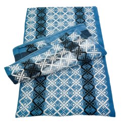 Bl� retro kaffedug med m�nster � 160 cm