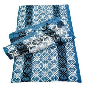 Bl� retro kaffedug med m�nster � 160 cm