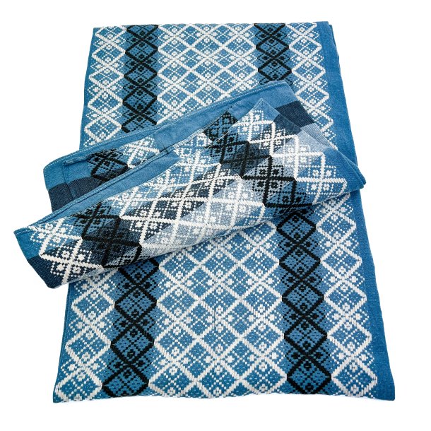 Bl� retro kaffedug med m�nster � 160 cm