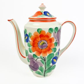 Blomstret vintage kaffekande keramik