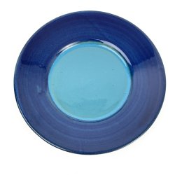 Trkis-blaue Vintage-Kuchenteller