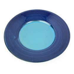 Trkis-blaue Vintage-Kuchenteller