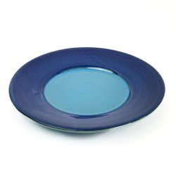 Trkis-blaue Vintage-Kuchenteller