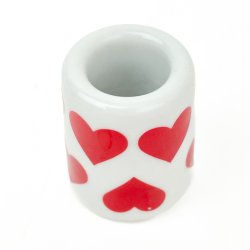 Vintage Kerzenhalter mit roten Herzen