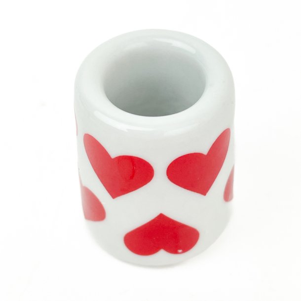 Vintage Kerzenhalter mit roten Herzen