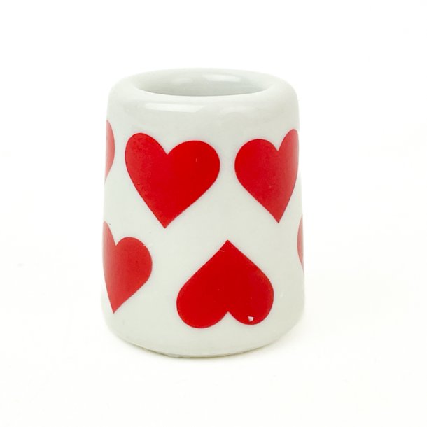 Vintage Kerzenhalter mit roten Herzen