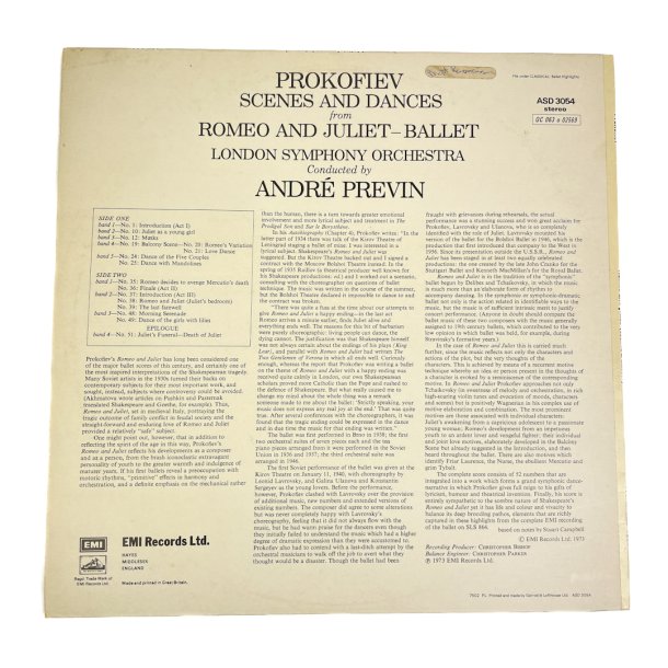 Prokofiev Romeo and Juliet LP