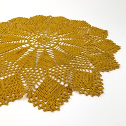 Gelbe Vintage Hkel Deckchen