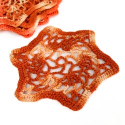 Acht orange Vintage-Zwischenablageservietten