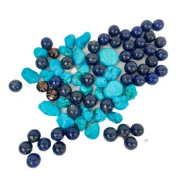 Vintage bl� og turkis perler