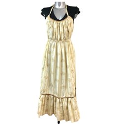 Sandfarben Vintage-Schrze mit Rschen