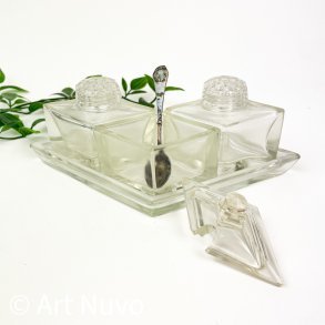 Vintage Glas Plate de Mnage