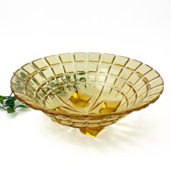 Bernsteinfarbene Vintage Glasschale