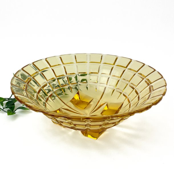 Bernsteinfarbene Vintage Glasschale
