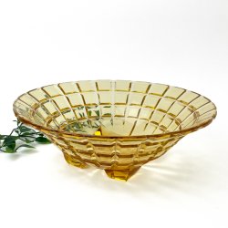 Bernsteinfarbene Vintage Glasschale