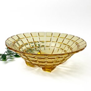 Bernsteinfarbene Vintage Glasschale