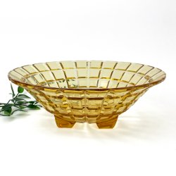 Bernsteinfarbene Vintage Glasschale