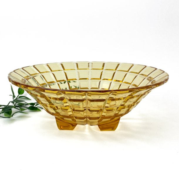 Bernsteinfarbene Vintage Glasschale