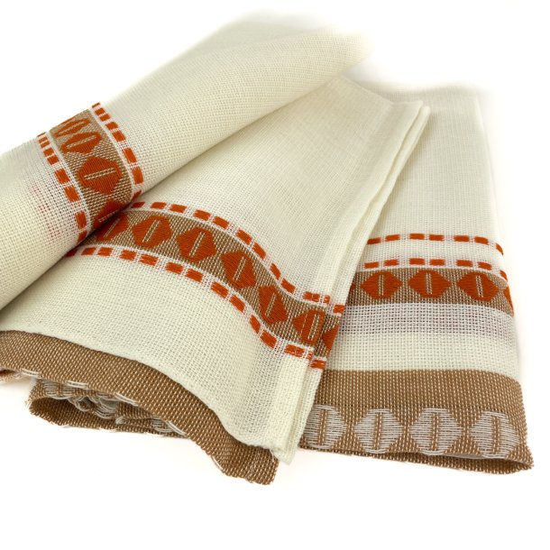 Retro Tischdecke in Beige und Orange Muster  290 cm