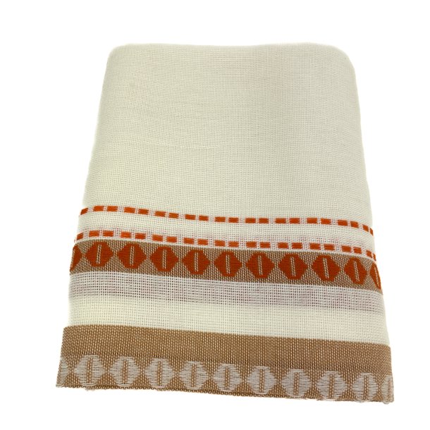Retro dug i beige og orange mnster  290 cm
