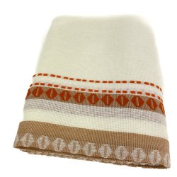 Retro Tischdecke in Beige und Orange Muster  290 cm