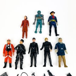 Otte originale vintage Star Wars-figurer og tilbeh�r
