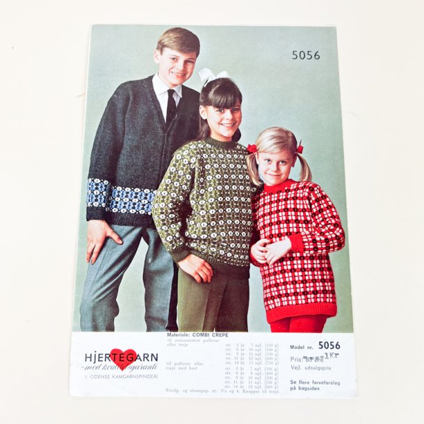 Vintage strikkeopskrift pullover m�nster