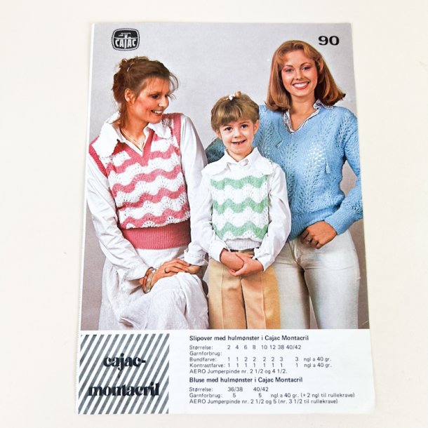 Vintage Cajac strikkeopskrift slipover