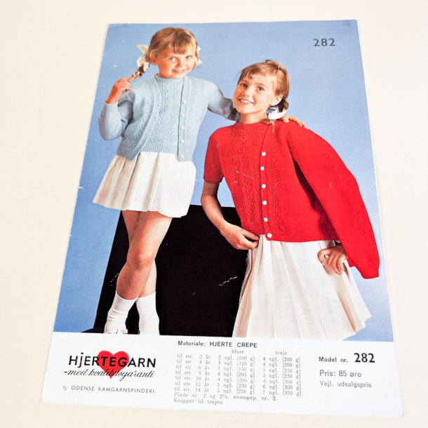 Vintage Hjertegarn strikkeopskrift b�rn