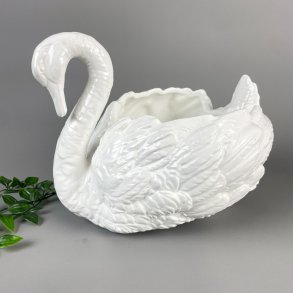 Weier Retro Porzellanschwan Blumentopf