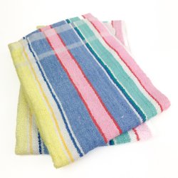 To pastestribede vintage hndklder