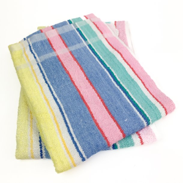 To pastestribede vintage hndklder