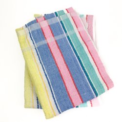 To pastestribede vintage hndklder