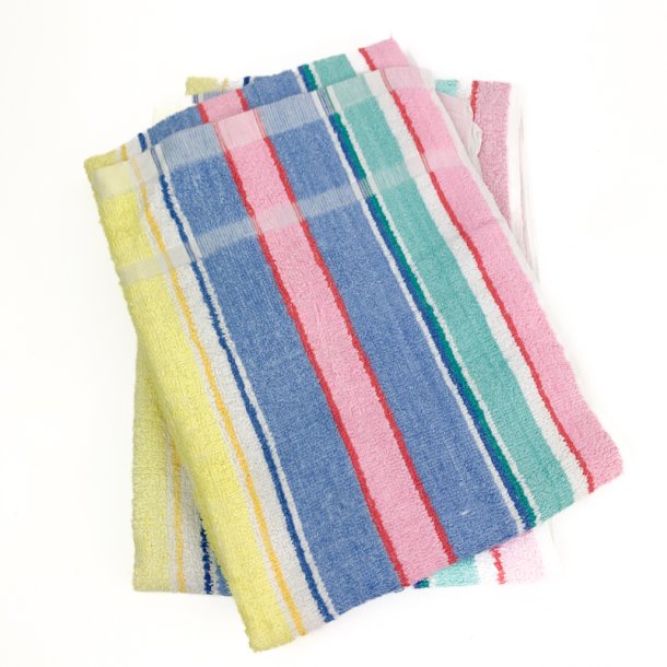 To pastestribede vintage hndklder