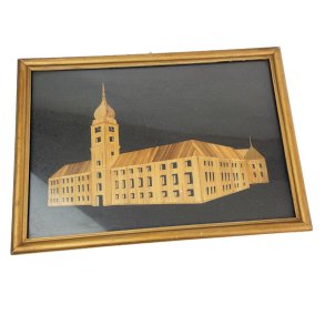 Gylden retro v�gbillede