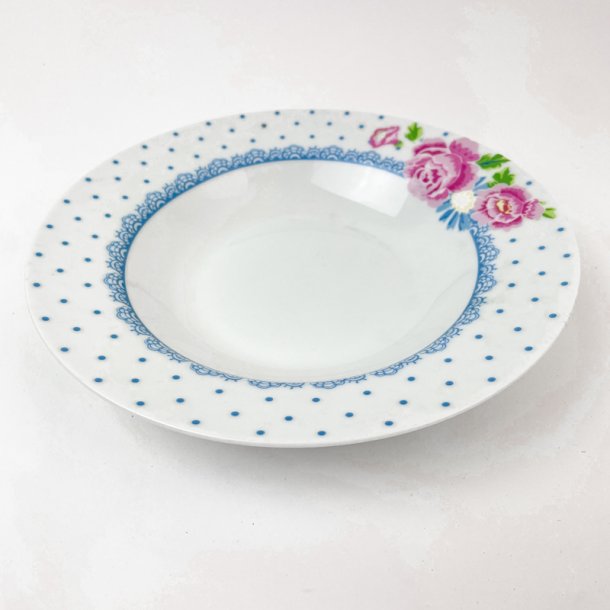 Retro dyb tallerken med blomster
