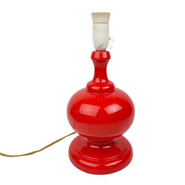 R�d vintage porcel�nslampe