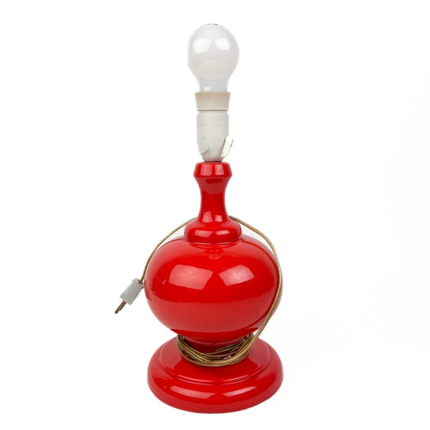R�d vintage porcel�nslampe