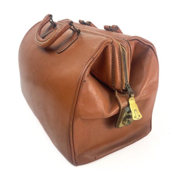 Vintage cognac Leder Reisetasche